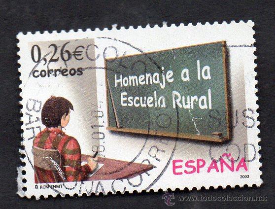 Selos: a&ntilde;o 2003 - edifil 3978 - serie, homenaje a la escuela rural - matasello informativo