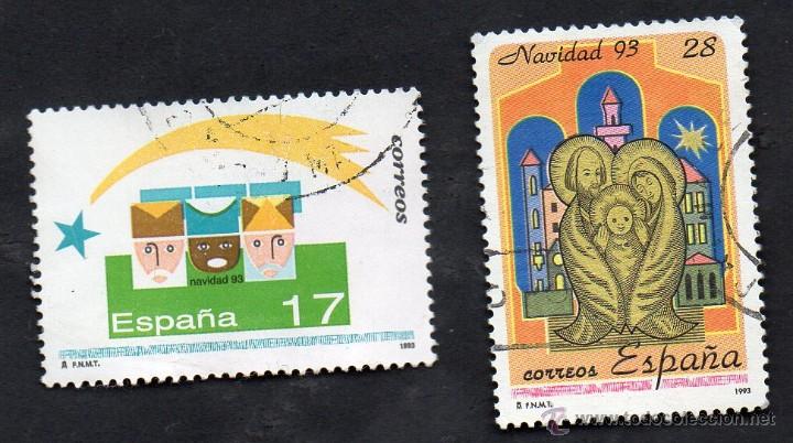 Sellos: a&ntilde;o 1993 - edifil 3273 y 3274 - serie, navidad 93
