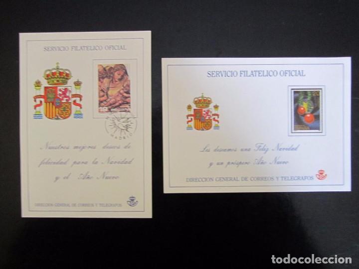 Sellos: 2 TARJETAS DE FELICITACION DEL SERVICIO FILATELICO A&Ntilde;OS 86 Y 87