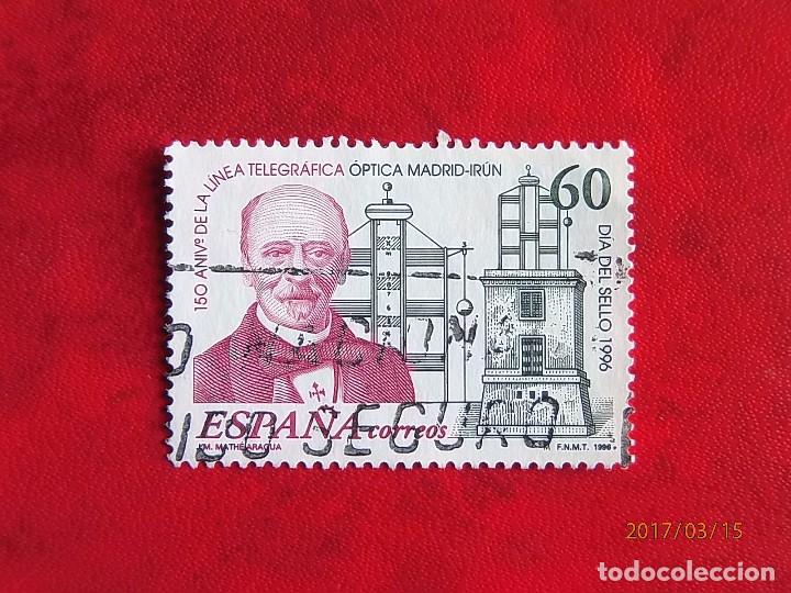 Timbres: 1996 - DIA DEL SELLO - EDIFIL 3410 - LINEA TELEGRAF&Iacute;CA - JOS&Eacute; MAR&Iacute;A MATH&Eacute; ARAGUA