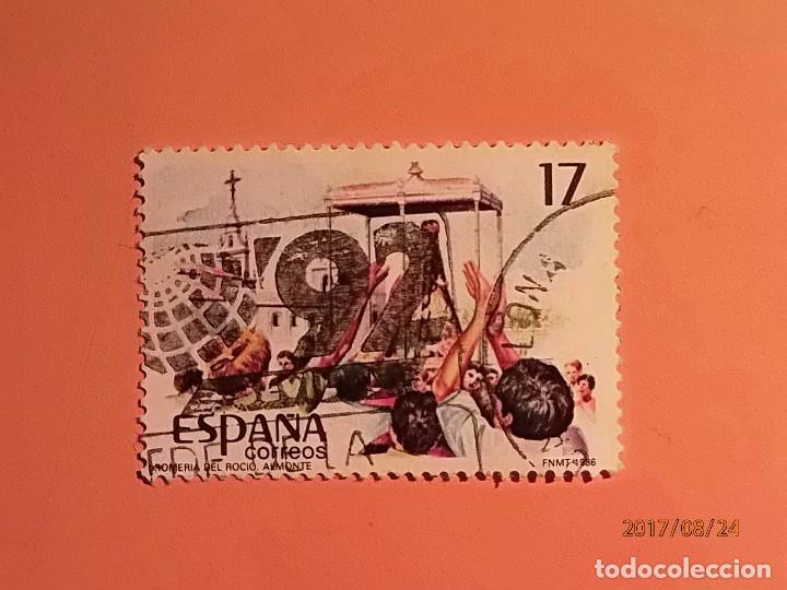 Timbres: 1986 - FIESTAS POPULARES - EDIFIL 2842 - ROMERIA DEL ROCIO - MATASELLO EXPO 92.