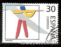Sellos: ESPA&Ntilde;A 1995 - OLIMPICOS DE PLATA - TIRO - EDIFIL N&ordm; 3375 USADO