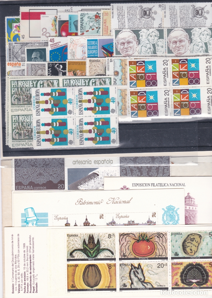 Sellos: ESPA&Ntilde;A.- A&Ntilde;O 1989 N&ordm; 2986/3046 EN BLOQUE DE CUATRO NUEVOS SIN CHARNELA.