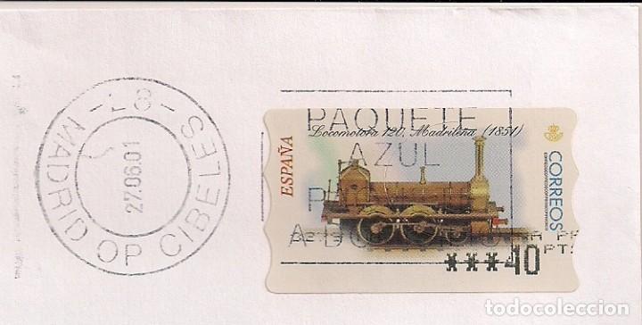Stamps: FRAGMENTO CON SELLO LOCOMOTORA MADRILE&Ntilde;A. MATASELLO CIBELES 2001