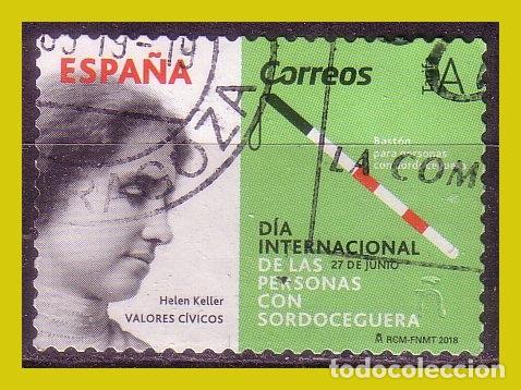 Stamps: 2018 Valores C&iacute;vicos. D&iacute;a Internacional personas con Sordoceguera, EDIFIL n&ordm; 5237 (o)