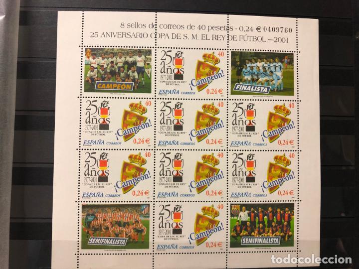 Briefmarken: MP 2001, MINIPLIEGO NUEVO, 25 ANIV. COPA DE S.M. EL REY DE FUTBOL, CON EQUIPO GANADOR Y FINALISTASI