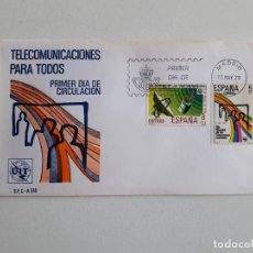 Sellos: 1979 PRIMER DIA DE CIRCULACIÓN, TELECOMUNICACIONES PARA TODOS. Lote 201174645