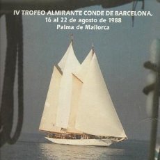 Sellos: DIPTICO IV TROFEO ALMIRANTE CONDE BARCELONA, 1988. Lote 215663176