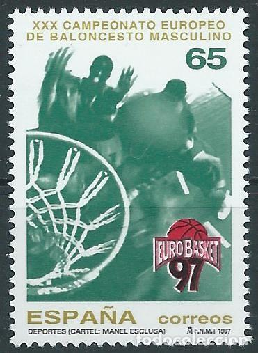 Sellos: 1997. EDIFIL 3495**MNH. CAMPEONATO DE EUROPA DE BALONCESTO. BASKETBALL. DEPORTES/SPORTS.