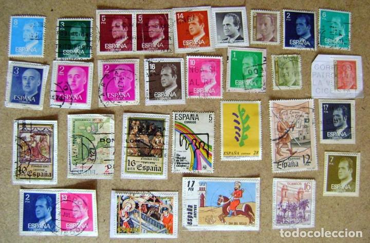 Sellos: (7) LOTE 30 SELLOS USADOS ESPA&Ntilde;A PESETAS. 1 DE 1981.