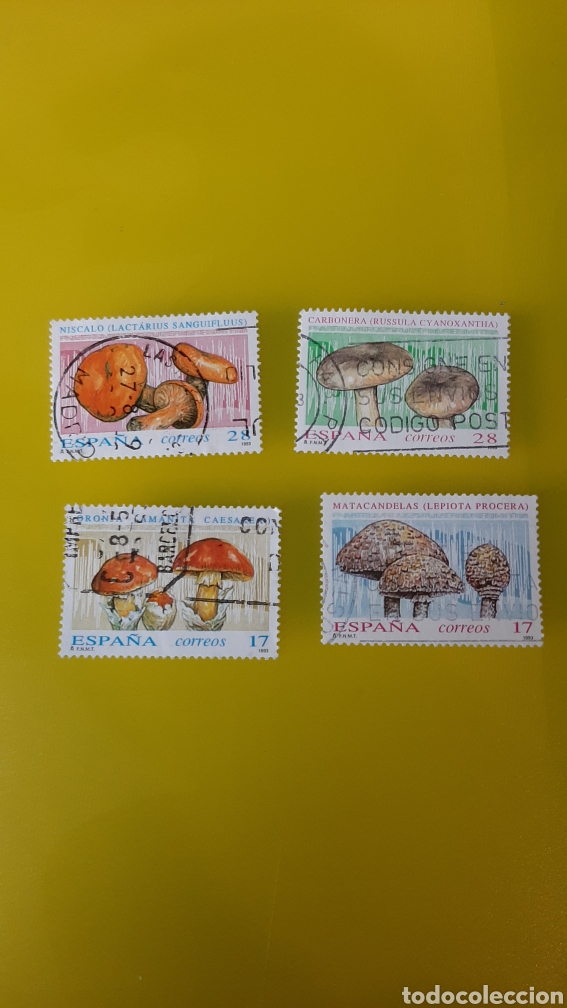 Selos: EDIFIL 3244/47 USADA LUJO ESPAÑA 1993 MICOLOGÍA SETAS FLORA FILATELIA COLISEVM