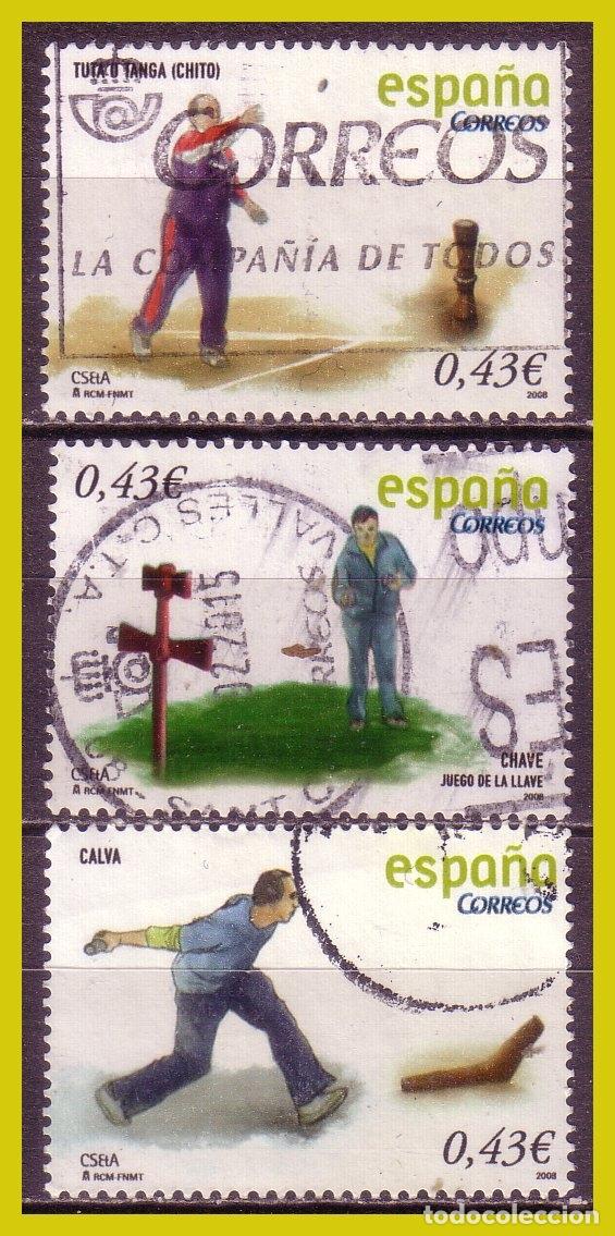 Stamps: 2008 Juegos y Deportes Tradicionales, EDIFIL n&ordm; SH 4435 A, B y C (o)