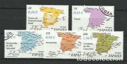 Briefmarken: A&Ntilde;O 2001.- 150 A&Ntilde;OS MINISTERIO DE FOMENTO.-EDIFIL 3855 A- 3855 E.- COMPLETA
