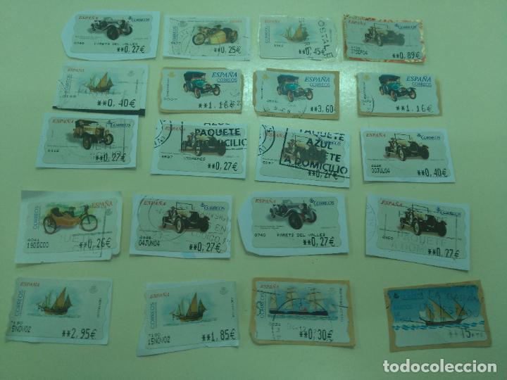 Briefmarken: LOTE DE 20 SELLOS USADOS ADHESIVOS, COCHES, BARCOS Y MOTOS ANTIGUOS O CL&Aacute;SICOS STAMPS