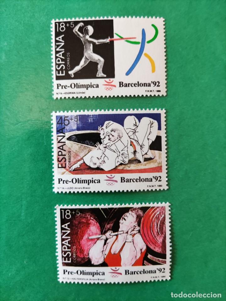 Sellos: LOTE PLIEGO. SERIE PRE-OL&Iacute;MPICA BARCELONA'92.ESGRIMA-JUDO-HALTEROFILIA NATACION-TENIS-REMO.