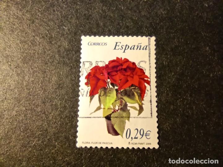 Briefmarken: Sello usado. Flora y Fauna. Flor de Pascua. 4 de Octubre de 2006. Edifil 4216.