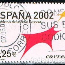 Sellos: EDIFIL 3865, ESPAÑA 2002, PRESIDENCIA DE LA UNION EUROPEA, USADO