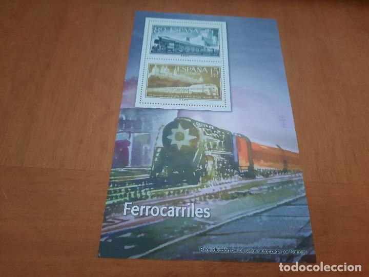 Briefmarken: FERROCARRILES. REPRODUCCI&Oacute;N BLOQUE SELLOS. EL FRANQUISMO EN SELLOS Y BILLETES. EL MUNDO. C-12