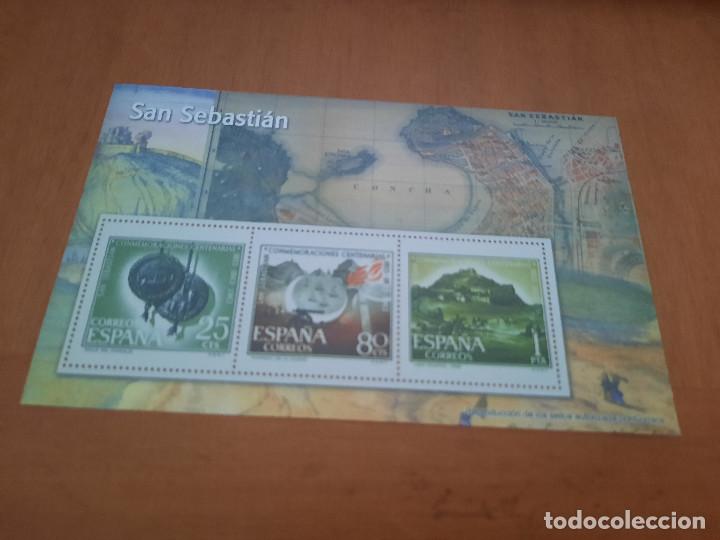Sellos: SAN SEBASTI&Aacute;N. REPRODUCCI&Oacute;N BLOQUE SELLOS. EL FRANQUISMO EN SELLOS Y BILLETES. EL MUNDO. C-12
