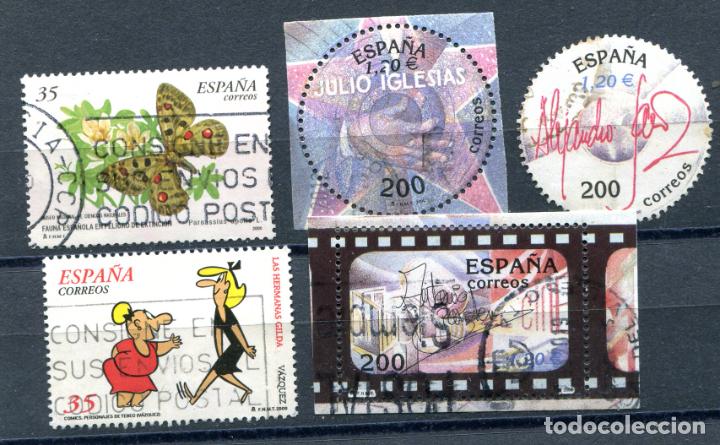 Stamps: 5 sellos diferentes espa&ntilde;oles del a&ntilde;o 2000. Matasellados. Ver descripci&oacute;n