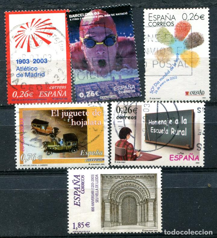 Stamps: 6 sellos diferentes espa&ntilde;oles del a&ntilde;o 2003. Matasellados. Ver descripci&oacute;n