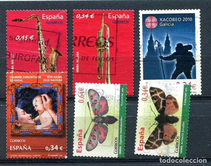 Stamps: 6 sellos diferentes espa&ntilde;oles del a&ntilde;o 2010. Matasellados. Ver descripci&oacute;n