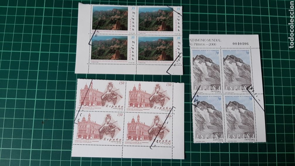 Stamps: BLOQUE CUATRO USADO EDIFIL 3729/1 BIENES CULTURALES Y NATURALES PATRIMONIO PALAU/PIRINEOS/ M&Eacute;DULAS