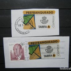 Sellos: ESPAÑA LOTE ATM ETIQUETAS TARIFA A MATASELLOS TARDIENTA Y MADRID CTA USADAS!!!. Lote 300574603