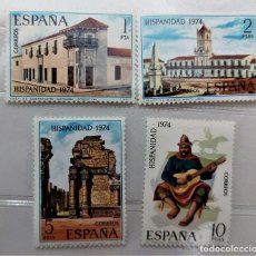 Sellos: SELLOS ESPAÑA 1974 - SERIE HISPANIDAD - EDIFIL 2213 A 2216 (COMPLETA) - NUEVOS. Lote 304083248