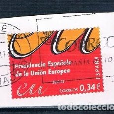 Sellos: ESPAÑA 2010 PRESIDENCIA UNIÓN EUROPEAUSADA EDIFIL 4547 2 FRAGMENTOS. Lote 230270960