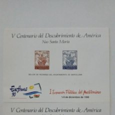 Sellos: SELLOS ESPAÑA OFERTA HOJITAS NUMERADAS EXPO DEL MEDITERRANEO 1990. Lote 313193643