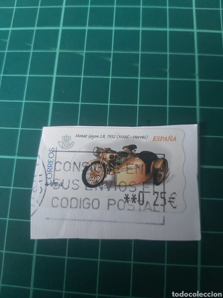 Briefmarken: ATMMATASELLO C&Oacute;DIGO POSTAL CARTERIA 4954 MOTOS MONET GOYON 1936