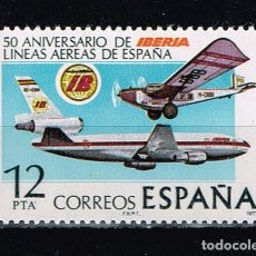 Sellos: ESPAÑA 1977 - EDIFIL 2448** - L ANIVERSARIO DE LA FUNDACIÓN DE LA COMPAÑÍA AÉREA IBERIA