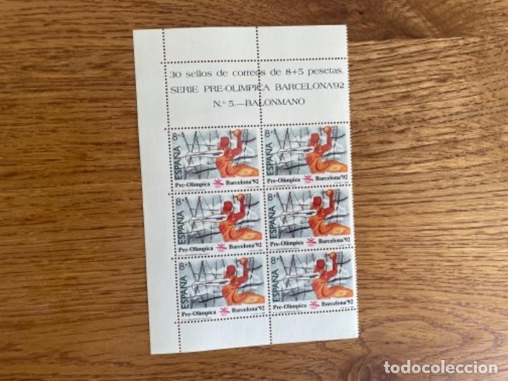 Sellos: 6 sellos 1989. Serie Pre-ol&iacute;mpica Barcelona '92 Balonmano 8+5pta
