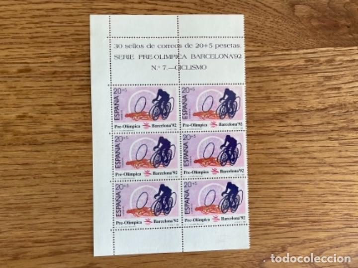 Sellos: 6 sellos 1989. Serie Pre-ol&iacute;mpica Barcelona '92 Ciclismo 20+5pta