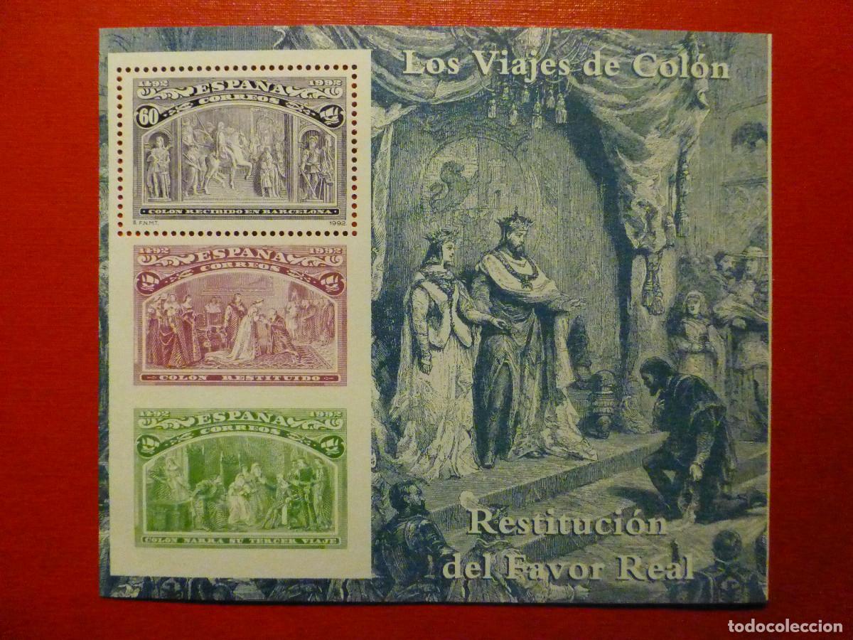 Sellos: SELLO - Col&oacute;n y descubrimiento - HOJITA - HOJA BLOQUE - EDIFIL 3209 - SH3209 - 1992 -