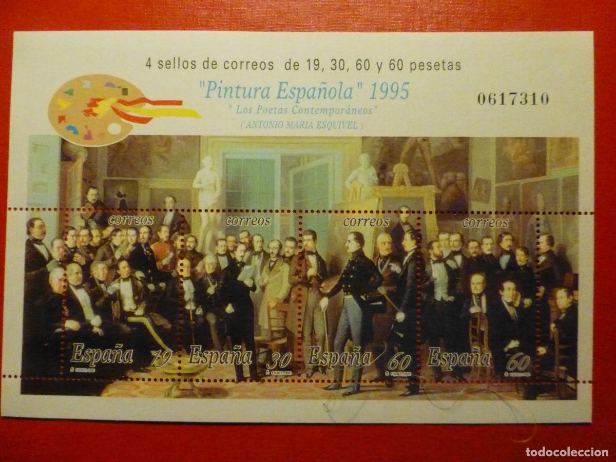 Sellos: SELLO - Pintura Espa&ntilde;ola 1995 - HOJITA - HOJA BLOQUE - EDIFIL 3397, 3398, 3399, 3400 - SH3401 - 1995