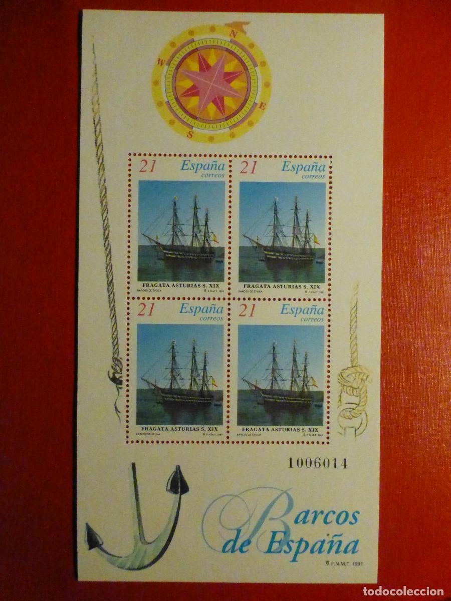 Sellos: SELLO - BARCOS DE &Eacute;POCA - EDIFIL 3475 - HOJITA BLOQUE SH3477 - 1997 - 21 PTAS.