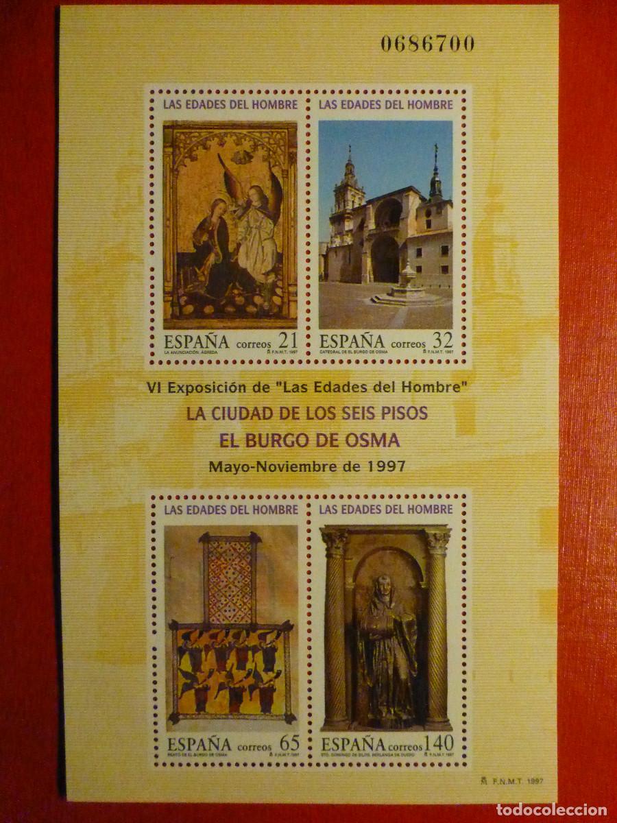 Sellos: SELLO - Las edades del hombre - EDIFIL 3490, 3491, 3492, 3482 - HOJITA BLOQUE SH3494 - 1997 -