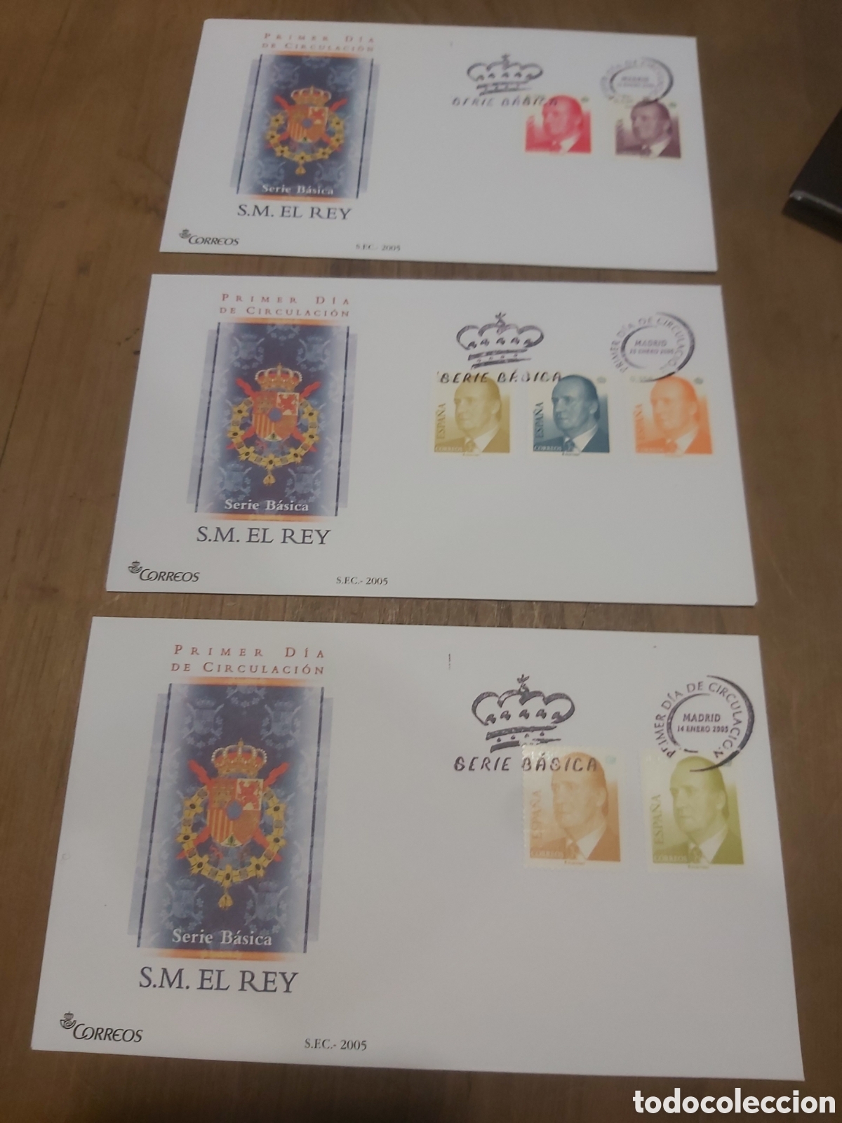 Stamps: 2005 edifil 4142/7 b&aacute;sica Rey Juan Carlos I Sfc usado lujo matasello escudo personajes