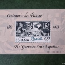 Sellos: SELLO NUEVO ESPAÑA 1981 - HB ARTE - PINTURA - EL GUERNICA EN ESPAÑA - PICASSO. Lote 376456354