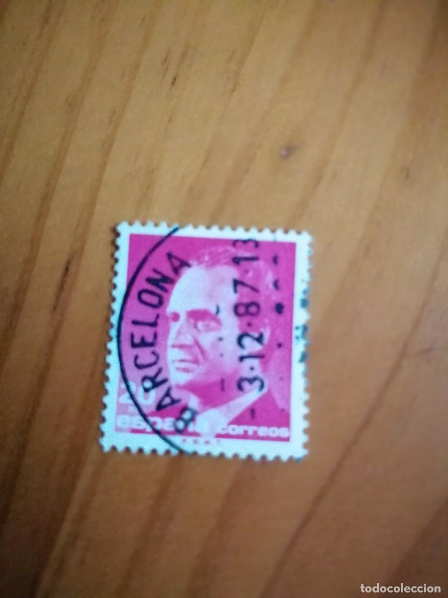 Sellos: 20 PESETAS, ROSA -EDIFIL 2878 - A&Ntilde;O 1987, DE SERIE: JUAN CARLOS I - MATASELLO: BARCELONA 3.12.87