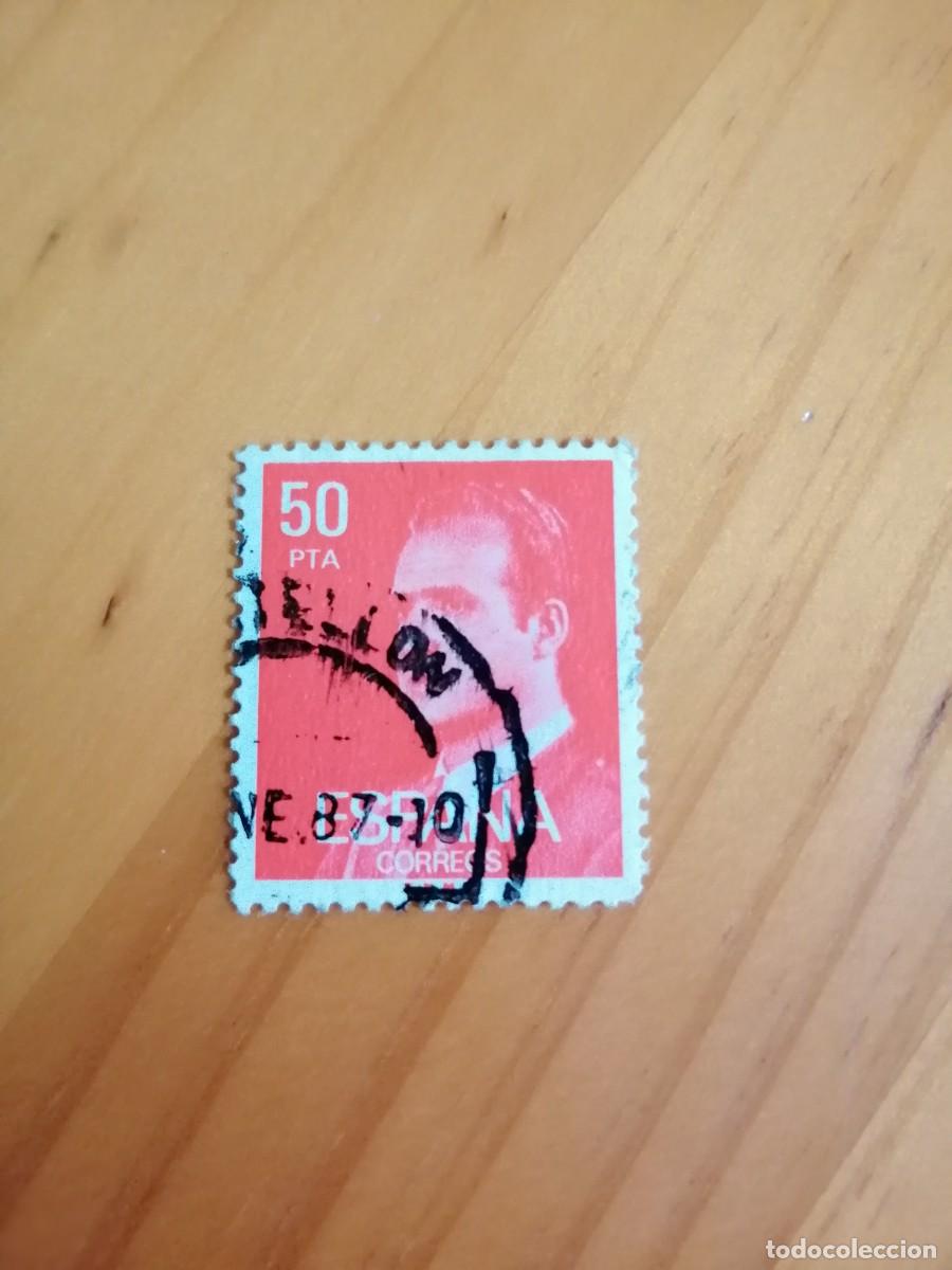 Francobolli: EDIFIL 2762 S, 50 PESETAS, ROJO FUEGO, DE LA SERIE: 1982-88 JUAN CARLOS I - CASTELL&Oacute;N ENE 87