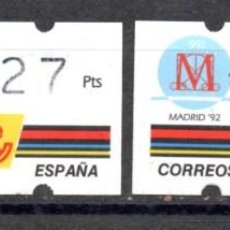 Sellos: ATMS MADRID CAPITAL CULTURAL ESPAÑA AÑO 1992 4 VALORES / 4 DIGITOS. Lote 386956274