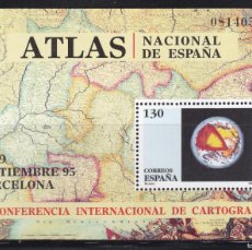 Sellos: ESPAÑA 1995 ED 3388 HB 17 CONFERENCIA INTERNACIONAL CARTOGRAFIA NUEVO ** (NMH) FACIAL 0,78 €