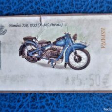 Sellos: SELLO USADO ESPAÑA 2002 - MOTOCICLETA NIMBUS 750, 1939 -ATMS - ETIQUETAS CORREOS