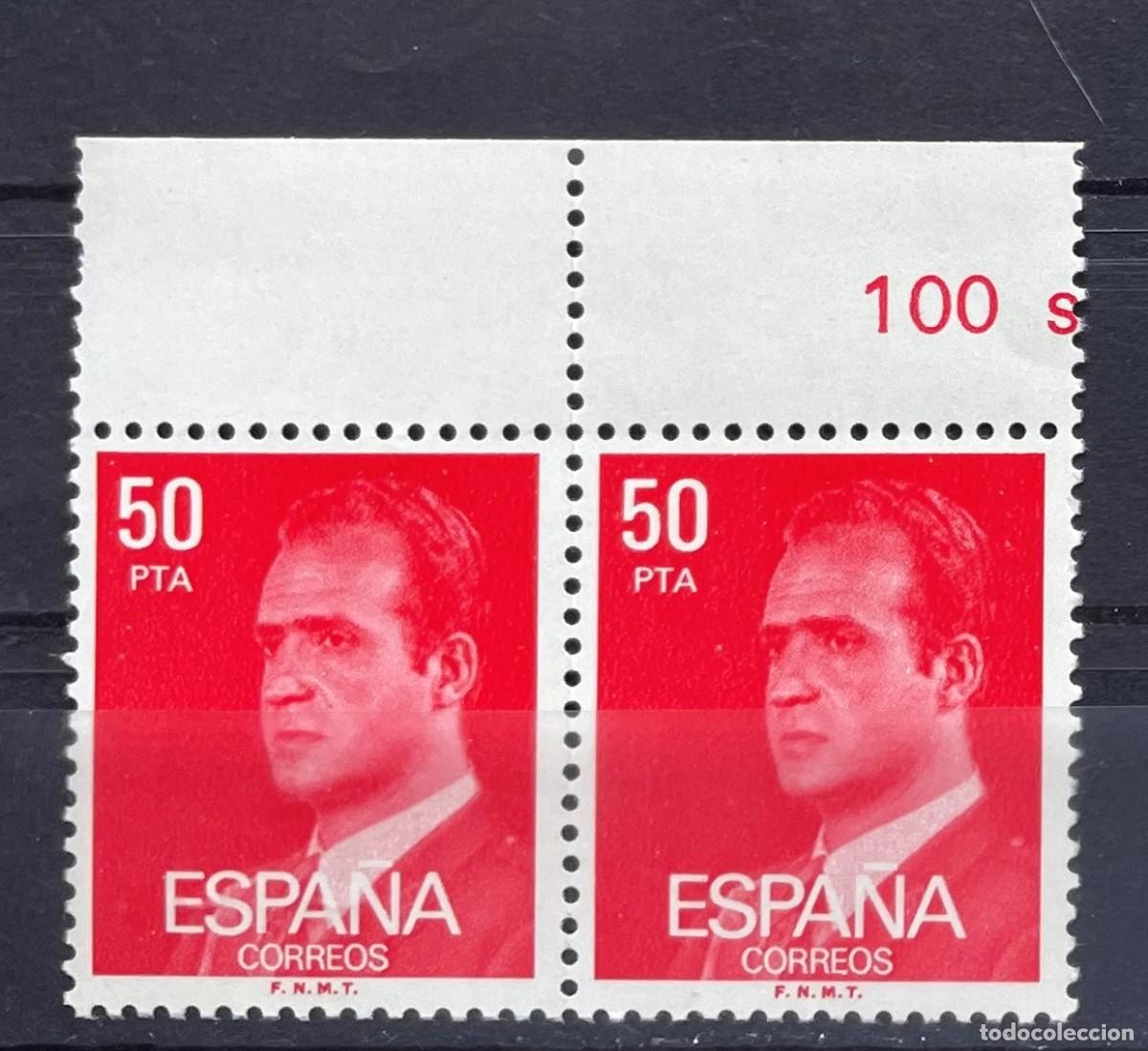 Selos: A&ntilde;o 1983 - Edifil 2601P (papel fosforescente) pareja borde de hoja nuevos**