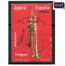 Sellos: ESPAÑA 2010. EDIFIL 4549. INSTRUMENTOS MUSICALES. TROMPETA. USADO