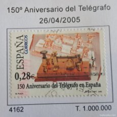 Sellos: SELLO DE ESPAÑA USADO, 150 ANIVERSARIO DEL TELÉGRAFO, EDIFIL 4162, AÑO 2005.