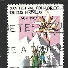 Sellos: ESPAÑA 2910 - AÑO 1987 - FESTIVAL FOLKLÓRICO DE LOS PIRINEOS - JACA